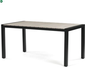 Kerti asztal 160x90 cm, alumínium, polywood, fekete, AZT-S1514 BK