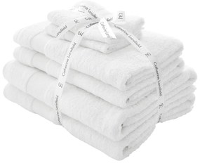 Fehér frottír pamut törölköző és fürdőlepedő készlet 6 db-os Anti-Bacterial – Catherine Lansfield