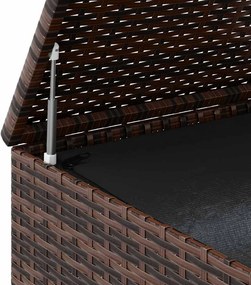 Barna Polyrattan Kerti Párnatartó Doboz 145 X 100 X 103 Cm