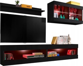 Rtv bútor szett Tivoli SET6 Fekete/Fekete, Rgb LED-ek