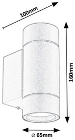 Rabalux 8119 - Kültéri fali lámpa CATANIA 2xGU10/10W/230V IP54 szürke