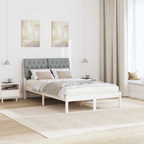 Ágykeret Kárpitozott Fejtámlával fejtámlával Fehér 120 x 200 cm