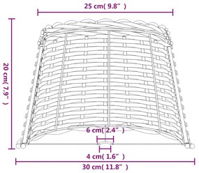 barna fonott lámpaernyő Ø30 x 20 cm