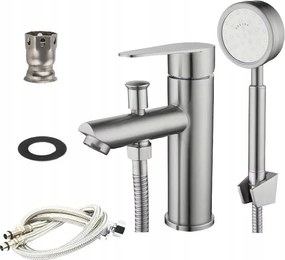 Kád Csaptelep Álló Csaptelep Egylyukú Acél Zuhanytömlővel