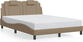 vidaXL cappuccino színű műbőr ágykeret Viana matrac nélkül 140x190 cm
