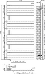 Solaro Design törölközőszárító radiátor 1200x600 mm fehér