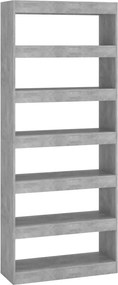 vidaXL betonszürke szerelt fa könyvszekrény/térelválasztó 80x30x198 cm