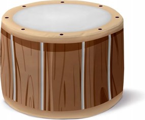 Lábtartó Kerek Pufa 35x25cm Fa Dob Stílusos Szék Kényelmes Fotel