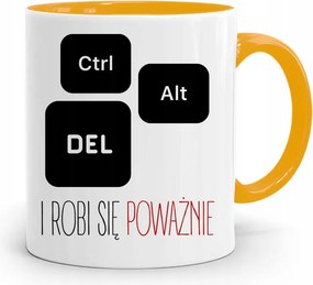 Sárga Informatikai Programozó Bögre Ctrl Alt Del fényképes nyomtatással