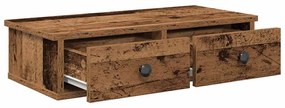 Falipolc fiókokkal régi fa 60x25x15 cm műszaki fa