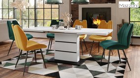 MAZZONI EXPORT ARNO Zöld (Bluvel 78 szövet) - MODERN KÁRPITOZOTT ÉTKEZŐSZÉK NAPPALIBA/ÉTKEZŐBE VELVET FOGANTYÚVAL
