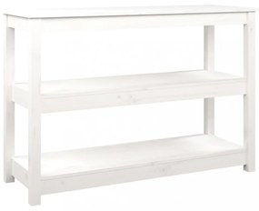 fehér tömör fenyőfa tálalóasztal 110x40x74 cm