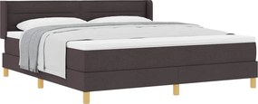vidaXL Boxrugós ágy matracmal Sötét Barna 200 x 180 cm Poliészter