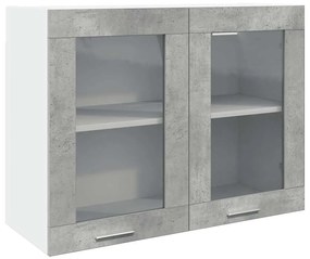 függő üvegszekrény betonszürke 80x31x60 cm