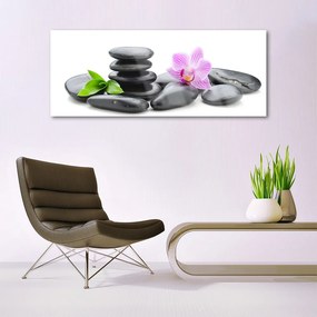 Akril üveg kép Virág Zen kövek 120x60 cm