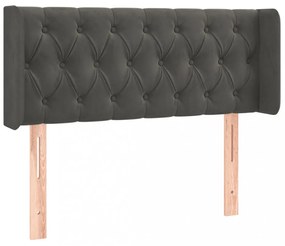 sötétszürke bársony LED-es fejtámla 93 x 16 x 78/88 cm