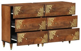 oldalszekrény 2 db mézbarna 60x33.5x75 cm szilárd durfa mangó