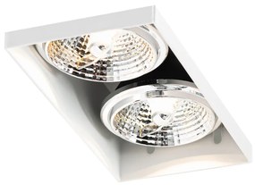 6 db-os süllyesztett spotlámpa szett fehér GU10 70 mm 2 fényű, szegély nélküli - Oneon