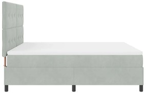 Boxspring Ágy Matracot tartalmazó Világosszürke Szuper King Bársonyos