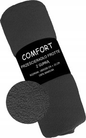 Gumis Frottír Lepedő 180x200 Grafit Gumis 100% Pamut