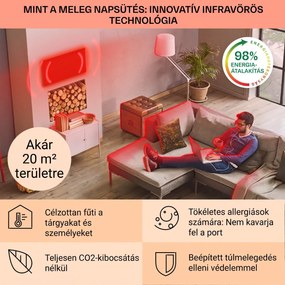 Klarstein La Palma 1000 smart, infravörös hősugárzó 2 az 1-ben, 120 x 60 cm, 1000 W, tükör elülső rész