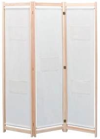 Krémszínű 3-paneles szövetparaván 120 x 170 x 4 cm