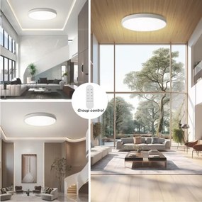 Immax NEO 07316L-LED fényerőszabályozható mennyezeti lámpa SEMPLICI 128W/230V Ø100 cm, Wi‑Fi, Tuya-kompatibilis, fehér + távirányító