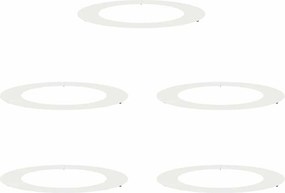 vidaXL Alkalmas lapos fa gyűrűkhez 5 pcs Fehér Ø60 / 90 cm Acél