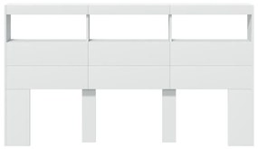 fehér áthidalószekrény LED-világítással 180 x 17 x 102 cm