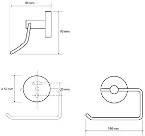 Sapho XR704W X-Round fehér WC-papír tartó, fedél nélkül, fehér