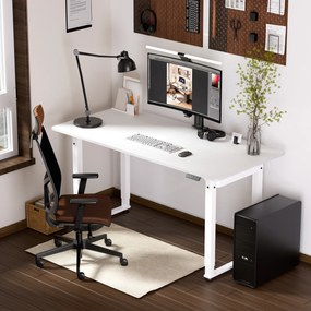 [pro.tec] Állítható magasságú asztal Kirkkonummi 160x75cm fehér