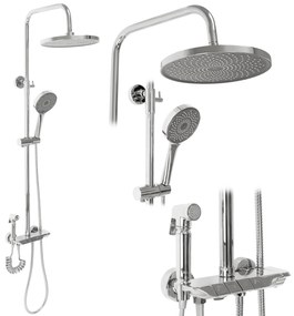 Rea Max, zuhanykészlet termosztatikus csapteleppel és bidézuhannyal, króm, REA-P6616