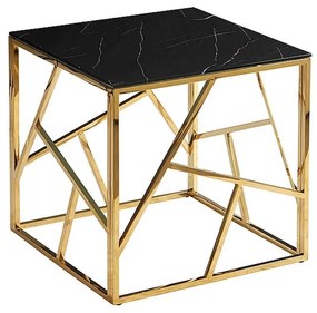 Escada II dohányzóasztal - négyzet, fekete márvány / arany