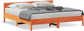 vidaXL viaszbarna tömör fenyőfa ágy matrac nélkül 200 x 200 cm