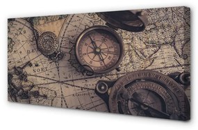 Canvas képek iránytű térkép 125x50 cm