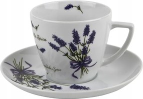 350 ml-es csésze levendula csészealjjal