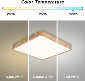 Brilagi - dimmelhető LED lámpatest WOODLINE SQUARE LED/80W/230V tölgy 60x60 cm + távirányító