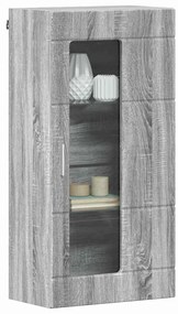 Fali szekrény polcokkal Szürke sonoma 55 x 29 x 100 cm Faanyag