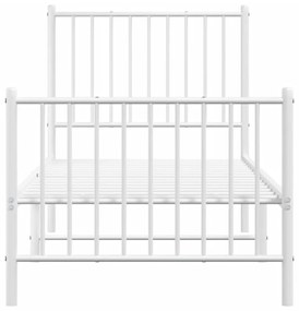 fehér fém ágykeret fej- és lábtámlával 80x200 cm
