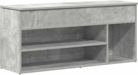 vidaXL betonszürke szerelt fa cipőpolc 102x30,5x45 cm