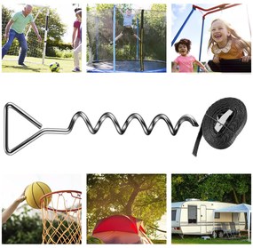 Földhorgony készlet, 4 db, 42,5x8,5cm, ezüst Monzana