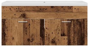 vidaXL Fürdőszoba Székény fiókkal Öreg fa 100 x 38,5 x 46 cm Faanyag