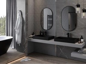 Mexen Loft ovális fürdőszobai tükör 90 x 55 cm, fekete keret - 9851-090-055-000-70