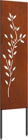 vidaXL Kertvédő vászon Virágos Rozsdás 32 x 140 cm időjárásálló acél