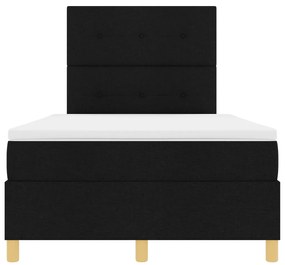 Boxspring Ágy Matraccal és LED Fekete 120x200 cm Szövet