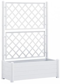 Fehér polipropilén rácsos kerti ültető 100 x 43 x 142 cm