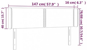 fekete műbőr LED-es fejtámla 147 x 16 x 78/88 cm