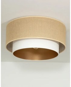 Mennyezeti lámpatest SARTA 1xE27/60W/230V, Ø 45 cm, fehér/juta