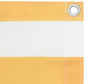 fehér-sárga oxford-szövet erkélyparaván 75 x 400 cm