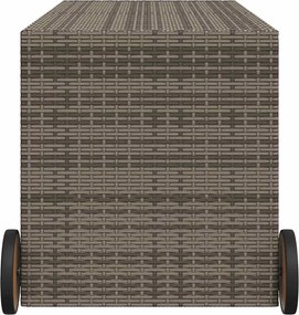 vidaXL szürke polyrattan kerti tárolóláda kerekekkel 283 L